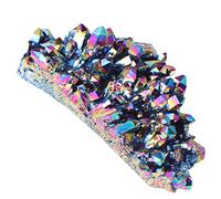 BESPORTBLE Rainbow Cluster, Titanium Coated Crystal Cluster Geode Stone Specimen - Desktop Ornament for Home Office