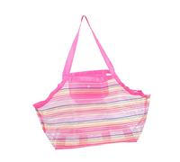 BESPORTBLE Rainbow Color Beach Bag Portable Mesh Pouch for Seashells and Beach Large Capacity Handbag for Festivals and Easy Clean Up