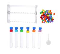BESPORTBLE Rainbow Color Sorting for Educational Stem Kit with Test Tubes Beads Scoops Fine Motor Skills Preschool Activities Counting
