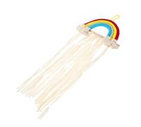 BESPORTBLE Rainbow Hair Bow Holder for Wall Mounted Hairpin and Hair Clip Storage Belt Decorative Woven Rainbow Pendant Organizer for Bedroom Space Saving