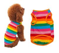BESPORTBLE Rainbow Stripe Pet Vest Dog Summer Clothes Waistcoat for Dogs Breathable Design for Walks in Hot Weather