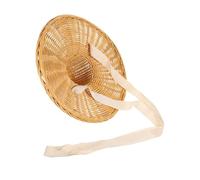 BESPORTBLE Rattan Fishing Hat Vietnamese Style Woven Conical Sun Protection Cap Breathable Garden Party Costume Headwear Asian Cosplay Accessory