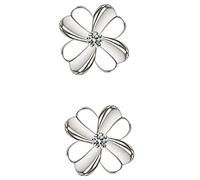 BESPORTBLE Real Four-leaf Clover Earrings Flat Back Jewelry Studs for Women Fashion Irish Earrings