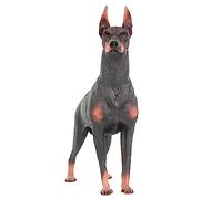 BESPORTBLE Realistic Doberman Dog Figurine Model Animal Statue for Home Office Decor Lifelike Simulation for Room Decoration Party Props Educational Use Brown Solid Design