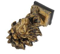 BESPORTBLE Realistic Gold Lion Head Wall Hanging Sculpture Resin Statue Decorative Animal Figurine for Home Café Office Décor Small Lion Bust Ornament