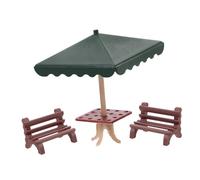 BESPORTBLE Realistic Miniature Park Bench and Parasol Portable DIY Dollhouse Accessories with Eye Catching Colors and Detailed Design for Micro Landscape and Garden Decoration