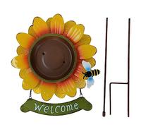 BESPORTBLE Realistic Sunflower Shape Bird Feeder Small Garden Stake Decor Attract Birds Outdoor Solar Flower