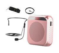 BESPORTBLE Rechargeable Voice Amplifier S17 Wireless Microphone with LED Screen, Portable Speech Amplifier for Teachers, Tour Guides, and Training Use, Rose Gold Compact Pa Speaker