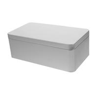 BESPORTBLE Rectangular Tinplate Box with Lid, Metal Tin Container for Organizing Crafts, Jewelry, and Small Items, Silver Finish, 23.5 x 11 x 6.5cm