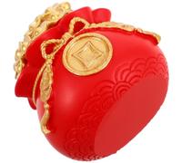 BESPORTBLE Red Resin Chinese Money Bag Figurine for Tabletop Display | Festive Chinese Style Ornament, Shelf or Car Interior Use, Spring Festival for Culture Lovers