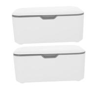 BESPORTBLE Refillable Wipes Dispenser and Storage Box with Lid, Dustproof Grey Baby Wipe Holder for Travel and Home Bathroom, 2pcs Set
