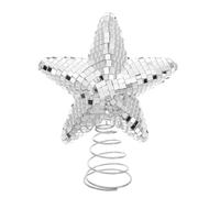 BESPORTBLE Reflective Tree Topper 3D Reflective Ornament 70s Disco Ball Xmas Tree Final for Xmas Decoration 20cm