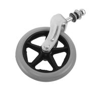 BESPORTBLE Replacement Wheelchair Front Caster Fork Assembly with Bearings, 6-inch Punctureproof Rubber Wheels and Robust Carbon Steel Axle, Suitable for Walker and Mobility Scooter Use