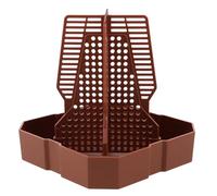 BESPORTBLE Reptile Feeder Bowl Large Plastic Feeding Dish for Lizards Chameleons with Climbing Column for Insect Hunting Terrarium Feeding Accessory Brown