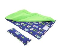 BESPORTBLE Reptile with Pillow and Blanket, Soft Cotton Lizard Bed for Bearded Dragon and Gecko, Small Animal Habitat Sleep Sack for Pet Reptiles in Blue and Green