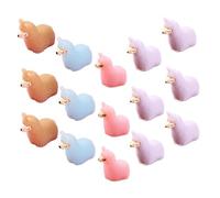 BESPORTBLE Resin Animal Mini Alpaca Figurines 15Pcs Mixed Colours Tiny Statues for Indoor and Outdoor Garden Scenes