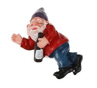 BESPORTBLE Resin Garden Ornament Gnome Statue for Outdoor Patio Lawn, Drunk Dwarf Figurine Micro Landscape Decoration, Creative Resin Craft Doll Artwork, Garden Sculpture Home Décor