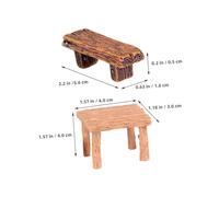 BESPORTBLE Resin Table and Chairs Set Compact Micro Landscape Decor for Dollhouse DIY Craft Home Ornament with Detailed Texture and Space-saving Design