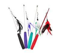 BESPORTBLE Retractable Cat Teaser Stick Toy Telescopic 3-section Fishing Rod for Interactive Cat Play Random Mixed Color Pet Supplies