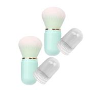BESPORTBLE Retractable Makeup Brush Set 2pcs Mini Blush and Pressed Powder Brushes Capsule Shape Sky-blue Travel Vanity Makeup Tools for Face Contouring and Concealer