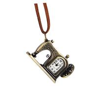 BESPORTBLE Retro Creative Vintage Style Pocket Machine with Zinc Alloy Case Sewing Watch Golden Open Face Time Display for Men and Women Decoration Accessory
