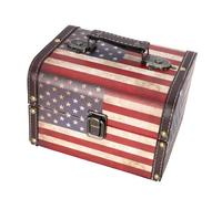 BESPORTBLE Retro Jewelry Box Suitcase Antique Wooden Leather Portable Organizer for Earrings Keepsakes Chic Decorative Storage for Room Unique