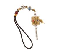 BESPORTBLE Retro Tibetan Buddhist Prayer Wheel Car Ornament Pendant Keychain Hanging Decoration for Rearview Mirror Interior Feng Shui Amulet for Protection and Luck