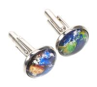 BESPORTBLE Retro World Map Cufflinks for Men, Metal Khaki Shirt Sleeve Button, Formal Cuff Links for Business Suit Wear, Map Pattern Jewelry