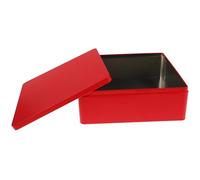 BESPORTBLE Reusable Square Iron Tea Cake Storage Box with Lid for Nuts and Candy, Classic Stylish Multi-storage Tin Container Suitable for Office and Store Use