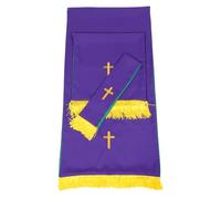 BESPORTBLE Reversible Parament Set with Cross, Clergy Table Runner and Pulpit Scarf for Church Vestments, Green and Purple, Three-piece Communion Altar Accessories for Liturgical Use