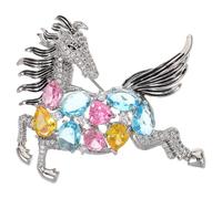 BESPORTBLE Rhinestone Horse Brooch: Elegant Horse Brooch Pin with Rhinestones for Tuxedo Coat and Cardigan - Cute Animal Lapel Pin for Business Meetings Parties and Daily Outfits