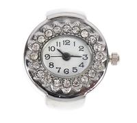 BESPORTBLE Ring Watch Mini Rhinestone Jewelry Watch for Women Silver