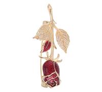 BESPORTBLE Rose Brooch Sparkling Rhinestones Elegant Floral Brooch Pin for Women Clothing As Delicate Jewelry Accessory for Vintage Modern Outfits