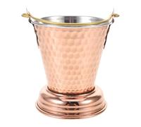 BESPORTBLE Rose Gold Hammered Beverage Bucket Indian Curry Spice Container Small Ice Bucket with Handle for Wine Beer Cooler French Fries Cup for Parties Events