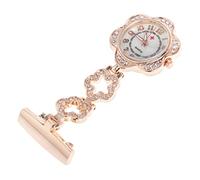 BESPORTBLE Rose Gold Rhinestone Nurse Pocket Watch Stylish Alloy Doctor Fob Watch with Precision Quartz Movement for Medical Professionals Easy to Use Portable Design for Nurses and Doctors