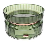 BESPORTBLE Rotating Makeup Organizer with Drawer Transparent Dual Sundry Storage Stand for Perfume Skincare Lipstick Compact Desktop Cosmetic Holder for Bedroom Bathroom Dressing