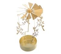 BESPORTBLE Rotating Metal Candlestick Holder with Spinning Motion, Golden Iron Carousel Design for Romantic Evenings and Home Decoration, Versatile Candle Holder for Tea Lights and Festive
