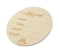 BESPORTBLE Round Wooden Name Announcement Sign Polished Smooth Birth Decor for Newborn Welcoming Meaningful Keepsake for Home Wedding Housewarming