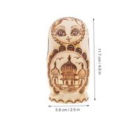 BESPORTBLE Russian Matryoshka Dolls with Pyrography Relief Double Headed Eagle Design Wooden Nesting Dolls for Gifts and Home Decoration Handmade Craftsmanship