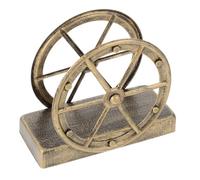 BESPORTBLE Rustic Cast Iron Napkin Holder with Vintage Wheel Design Hardwearing Tabletop Tissue Dispenser for Kitchen Dining Party and Bar Industrial Paper Towel Stand Rack