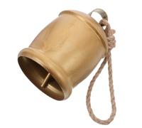 BESPORTBLE Rustic Hanging Bell Vintage Metal Cowbell with Natural Rope Suspension for Farmhouse Decor Garden Door Charm Clear Loud Tone Country Style Decoration