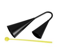 BESPORTBLE Rustic Iron Agogo Bell with Plastic Mallet Stick Binaural Percussion Instrument for Early Music Learning Handheld Bell for Latin Musical Instrument for Childrens Rhythm Development