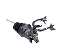 BESPORTBLE Rustless Zinc Alloy Deer Head Wine Pourer Spout Stopper, Chic Black Bottle Cap for Christmas, Creative Liquor Pourer Suitable for Wine Bottles and Bar Use