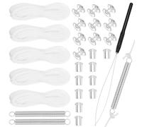 BESPORTBLE Rv Pleated Shade Repair Kit Complete Replacement Set with White Plastic Cord Retainers for Camper Window Shade Repairing Projects and Lasting Use