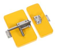 BESPORTBLE S Wooden Busy Board with Door Lock and Key Educational Sensory Activity for Enhances Fine Motor Skills and Hand-eye Coordination Smooth Finish Yellow Panel