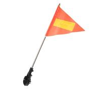 BESPORTBLE Safety Flag Polyester High Visibility Orange with Reflective Strip Portable and Stainless Steel Telescopic Clamp-on Pole for Mobility Scooters and Strollers for Enhanced