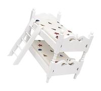 BESPORTBLE Scale Mini Wooden Bunk Bed Model for Dollhouse Classical Style Miniature Furniture Versatile Decoration for Doll House Accessories and Landscape Display