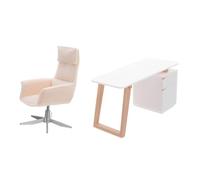 BESPORTBLE Scale Miniature Office Furniture Set for Dollhouse Study Realistic Mini Table and Chair Figurines for DIY Decoration Educational Roleplay Encouraging Creativity and Social Skills