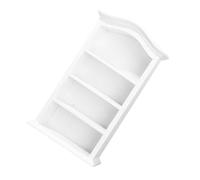 BESPORTBLE Scale Miniature Wooden Bookshelf Dollhouse Furniture Model White Mini House Decor for DIY Crafts and Scene Decoration Detailed Handmade Mini House Wooden Furniture