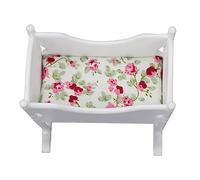 BESPORTBLE Scale Small White Cradle Model for Dolly House Mini Furniture Accessory for Childrens Dollhouse Decoration and Photography Prop